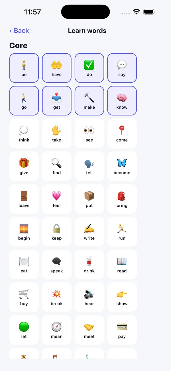 Verb collection